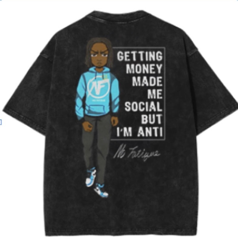 Oversized Medium Stonewashed Black No fatigue T-shirt